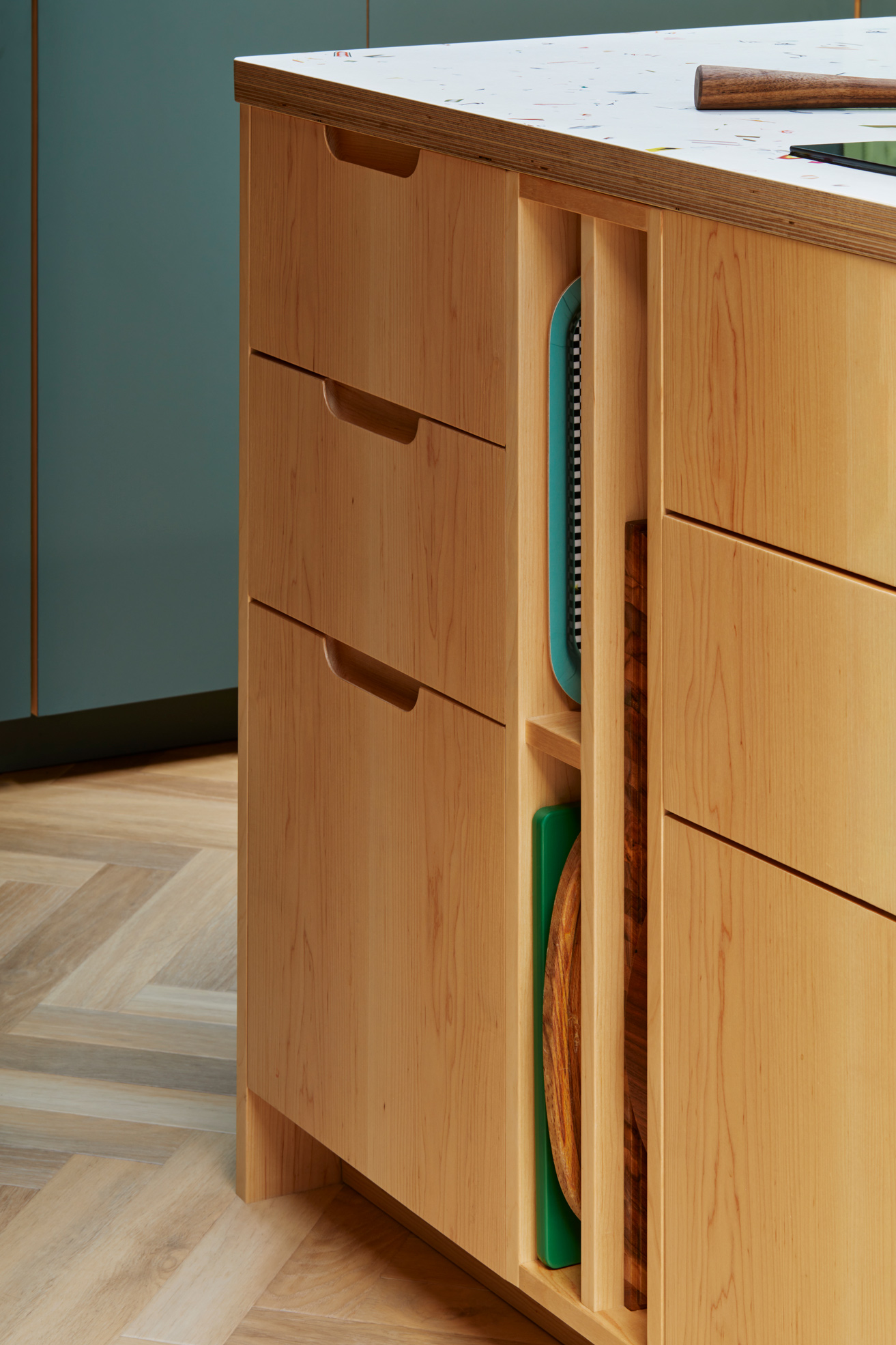 bespoke chopping board shelf