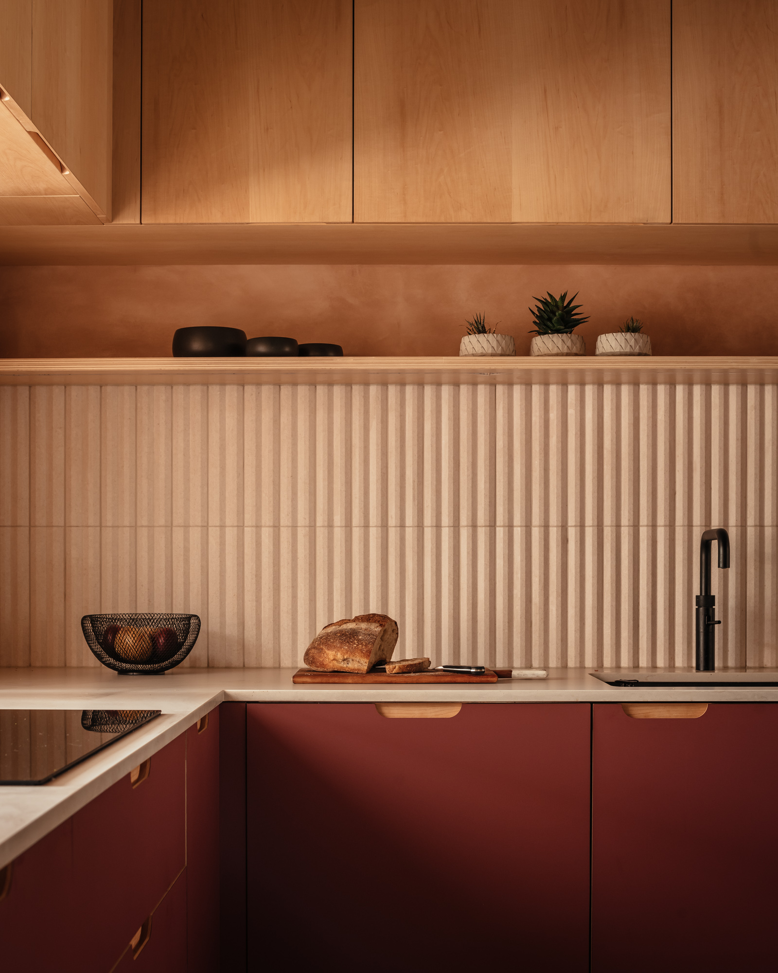 wooden kitchen within internal room