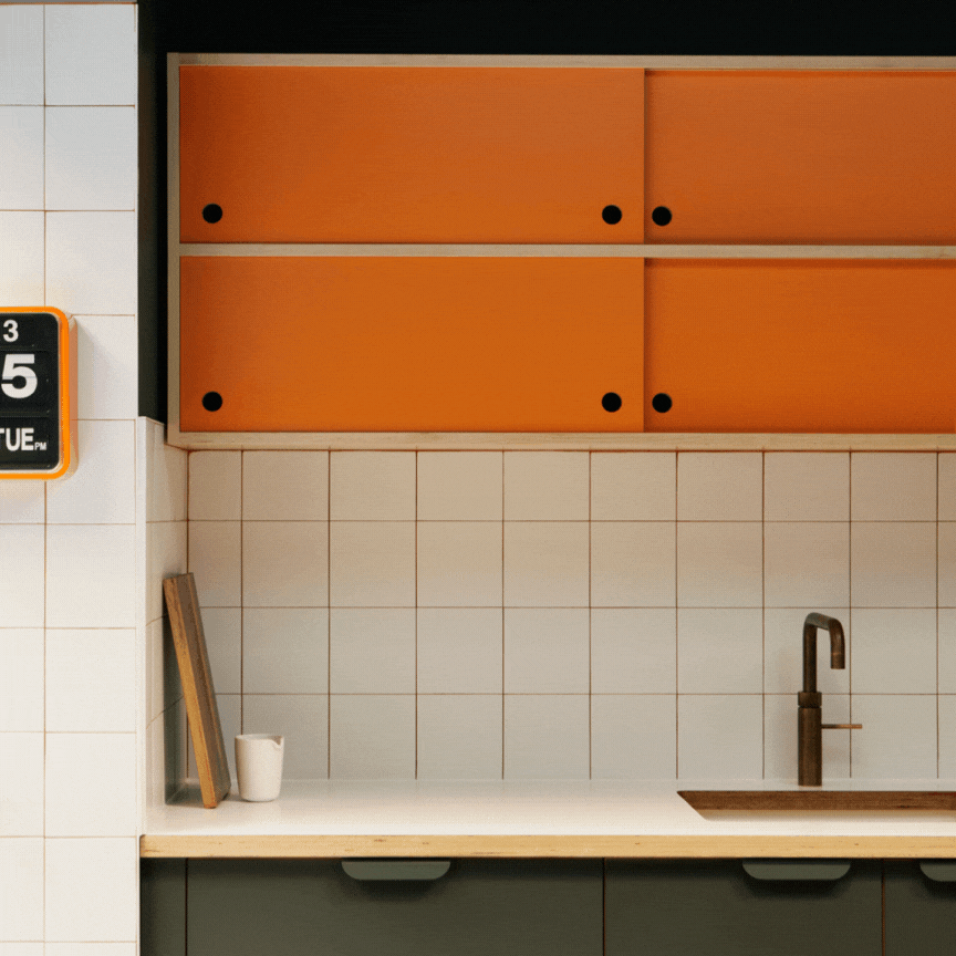 oranage kitchen wall cabinets
